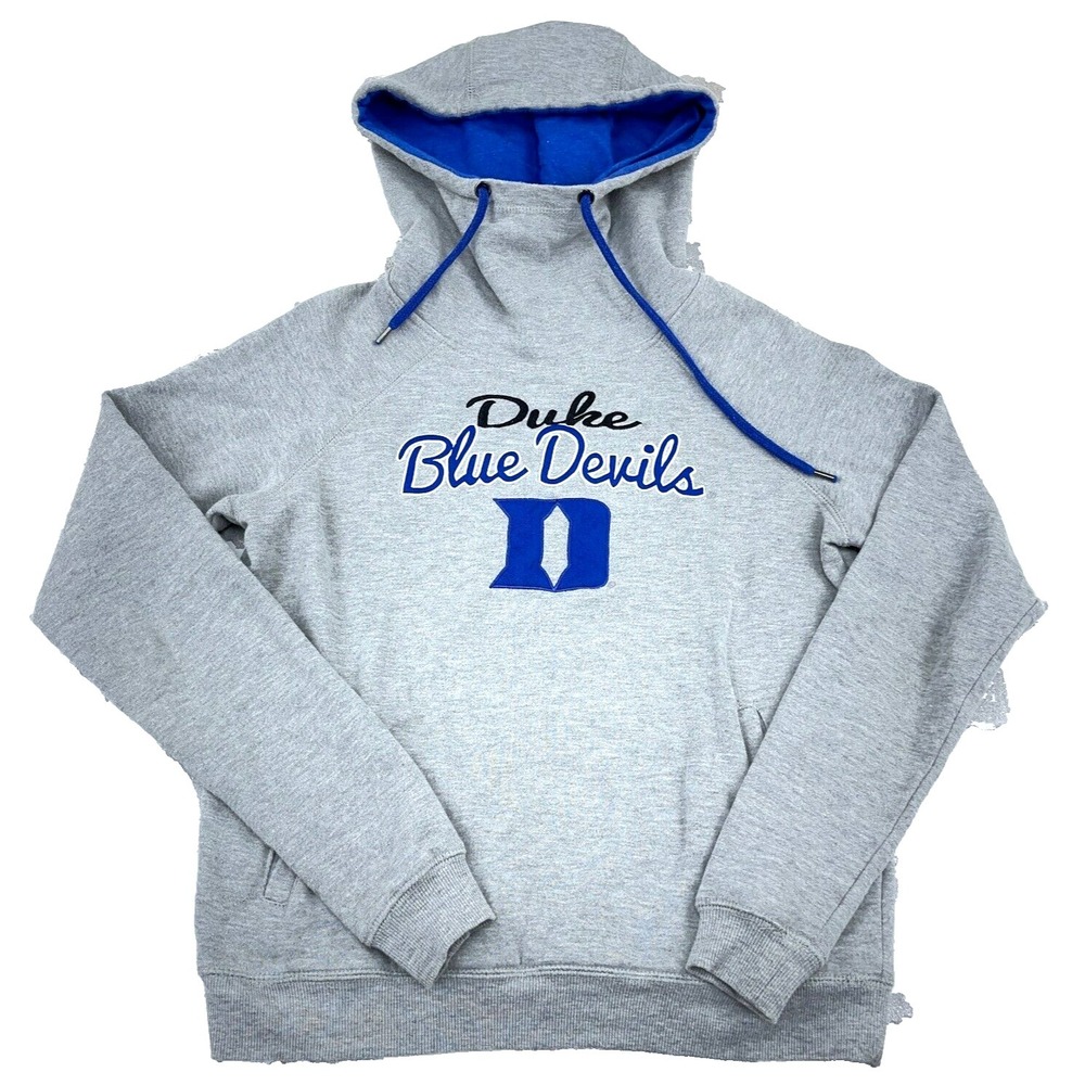 Duke Blue Devils Hoodie Women Small Gray Sweatshirt Sweaterβ Funnel Neck Heather